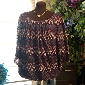 Blue & Burgundy Blouse by Glance